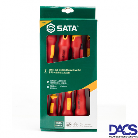 Bộ tua vít Sata 09303 - 7 chi tiết, VDE cách điện 10000V